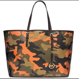 Michael Kors Orange Camo Tote
